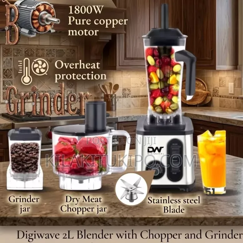 Digiwave 3 in 1 With Chopper & Grinder Commercial Blender 2l