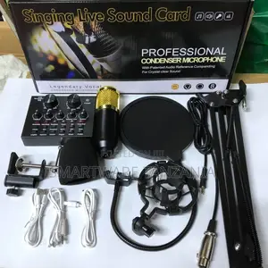 Professional Condenser Microphone Set With Audio Mixer, Pop Filter