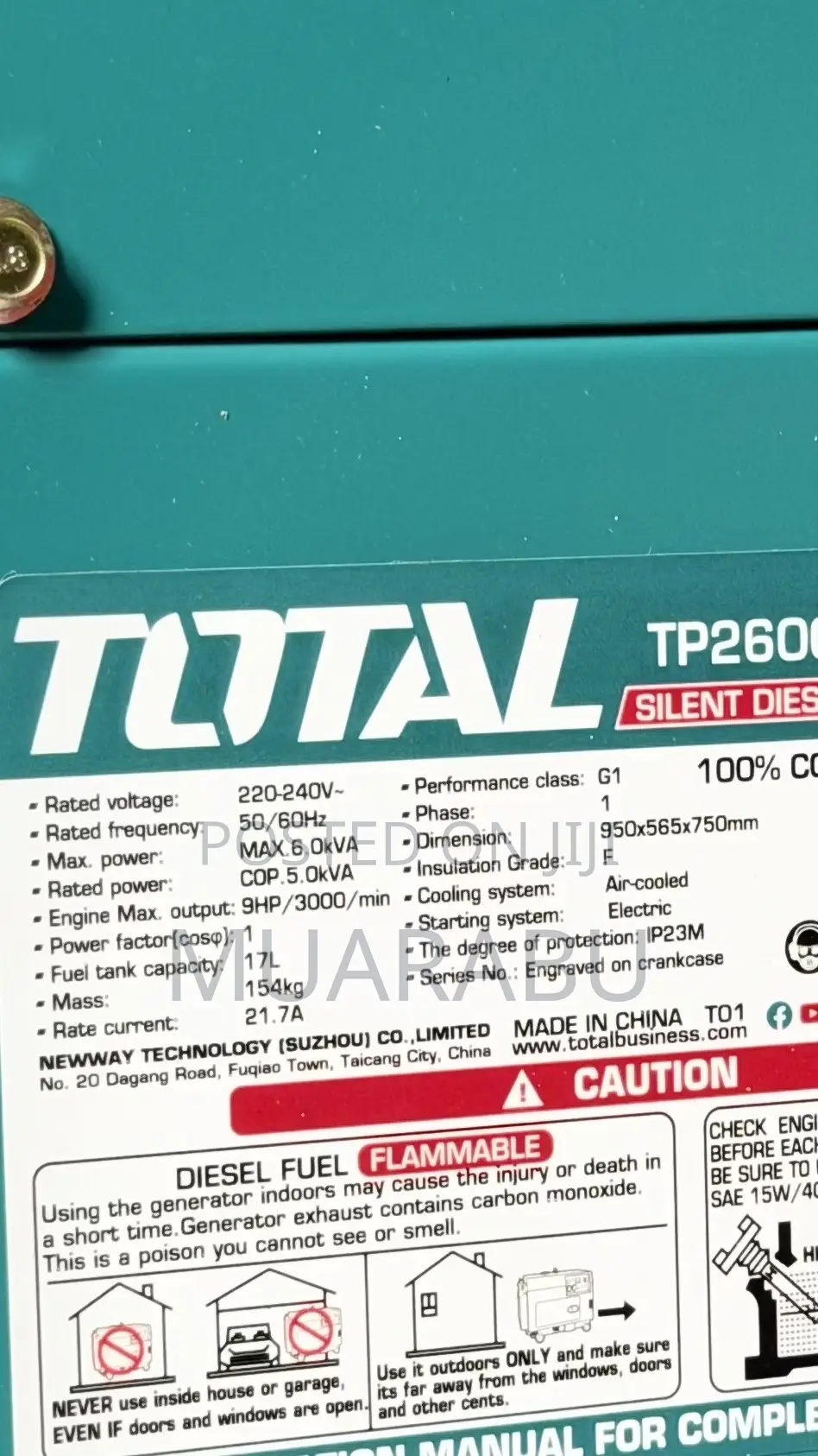 Total Generator 5 Kva Diesel