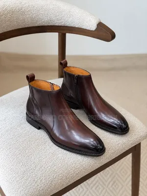 Black Leather Chelsea Boots With Red Sole
