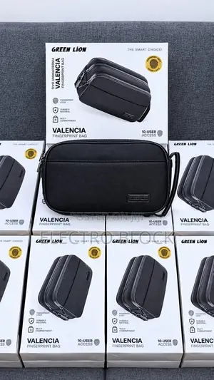 Green Lion Valencia Fingerprint Bag – Black | Secure & Stylish