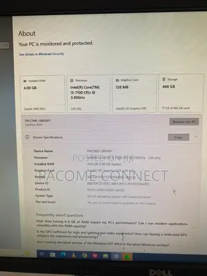 Desktop Computer Dell OptiPlex 3050 4GB Intel Core i3 HDD 500GB