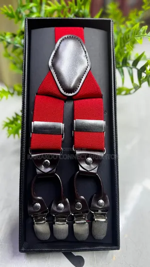 Adjustable Trouser Suspenders With Leather Accents Full Package