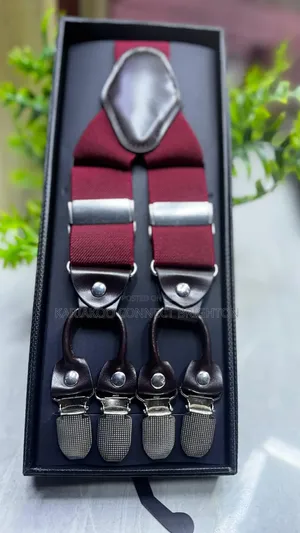 Adjustable Trouser Suspenders With Leather Accents Full Package