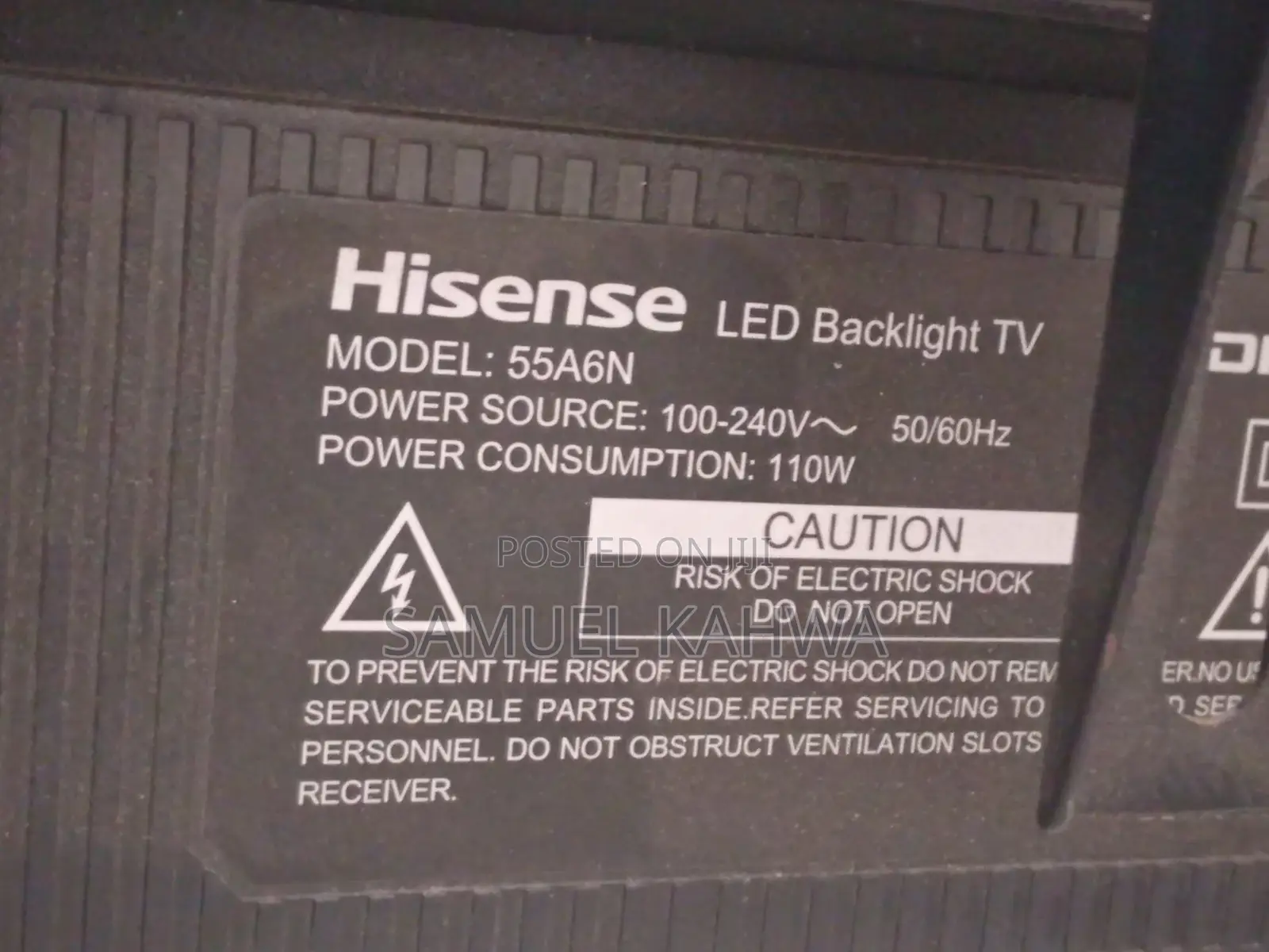 Hisence 55A6N 55 Inch, Kioo kimevuja.model Mpya VIDAA U7. Bei