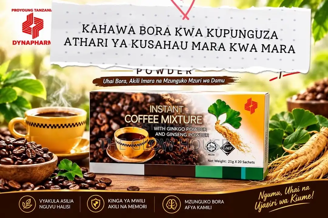 Instant Coffee Mixture With Ginkgo and Ginseng Powder