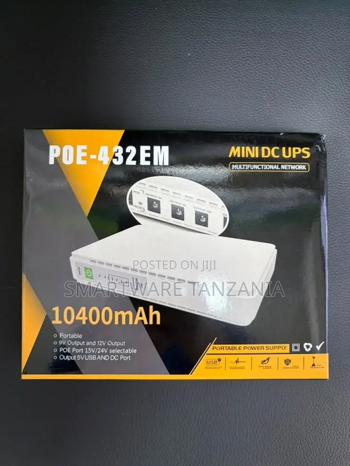 POE-432EM Mini DC UPS Portable Power Supply, 10400mAh, 9v/12v Output