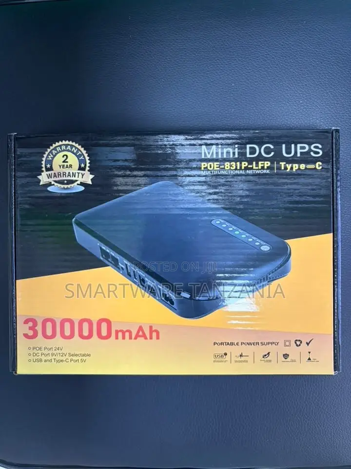 Mini DC UPS POE-831P-LFP Type-C Portable Power Supply 30000mAh
