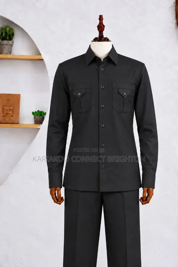 Long-Sleeve Safari Suit With Double Pockets