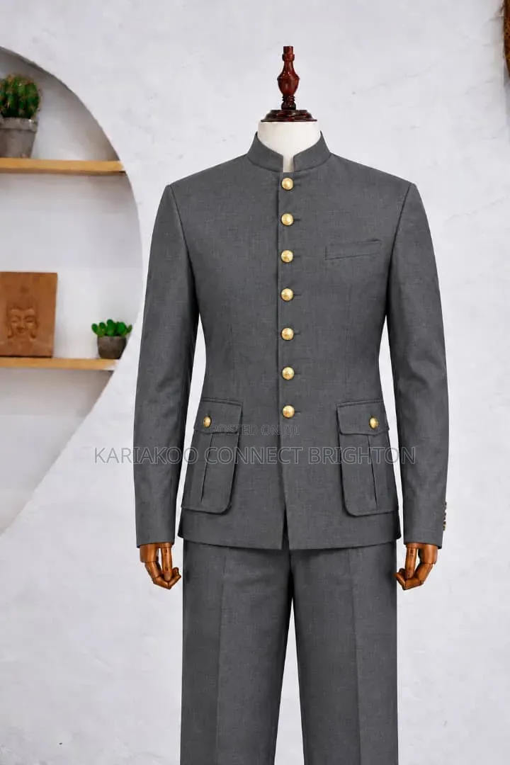 Long-Sleeve Safari Suit With Double Pockets