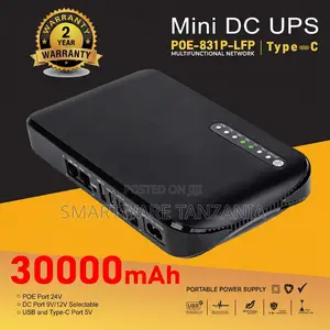 30000mAh Mini DC UPS PoE Backup Power Supply Portable Power Bank