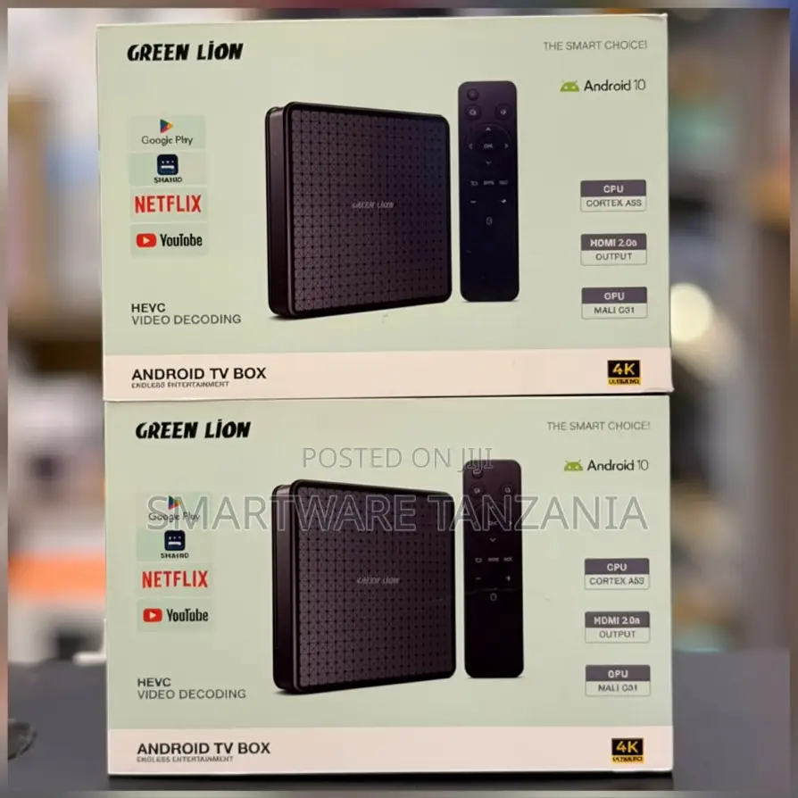 Green Lion Android TV Box, 4K Resolution, Cortex A53 CPU, HDMI 2.0a