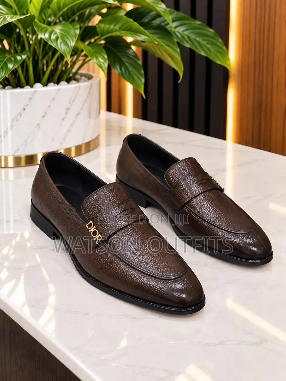 Men's Leather Shoes 3 Colours Design With Dior Stickers