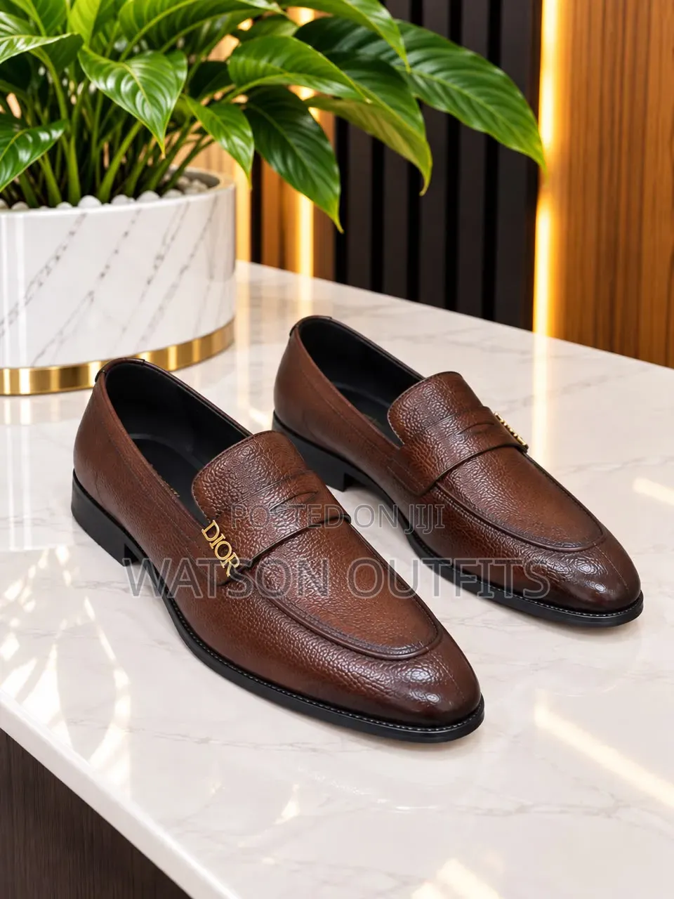Men's Leather Shoes 3 Colours Design With Dior Stickers