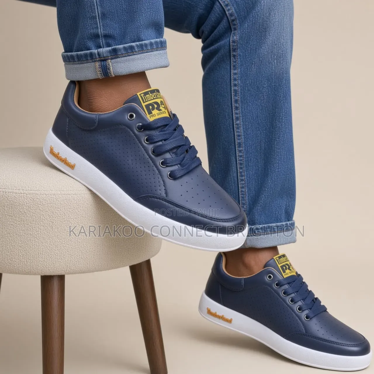Olive Green Perforated Casual Sneakers With White Sole