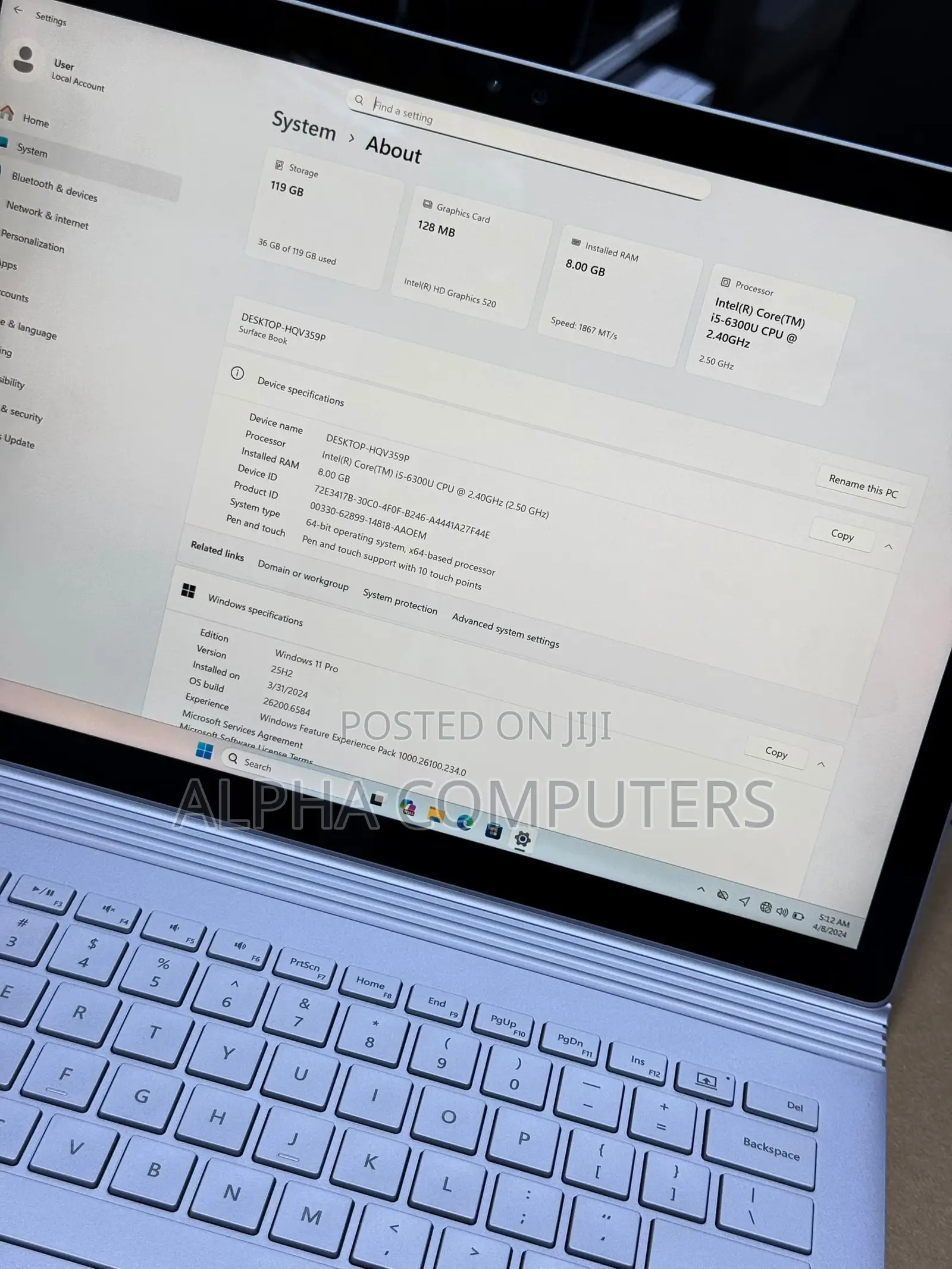 Laptop Microsoft Surface Book 8GB Intel Core i5 SSD 128GB
