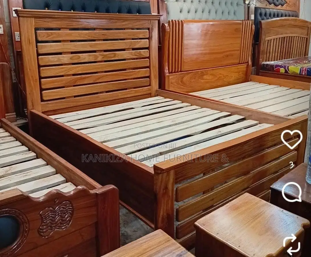 Unique and Luxury Bed Ya 5/6 Material Ni Mbao Ya Mninga