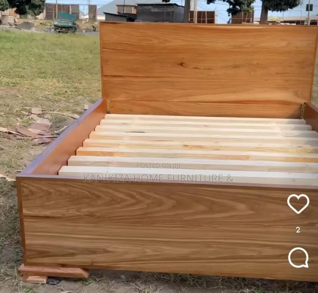 Luxury Bed Cha Mbao Ngumu Ya Mninga Ukubwa 5/6