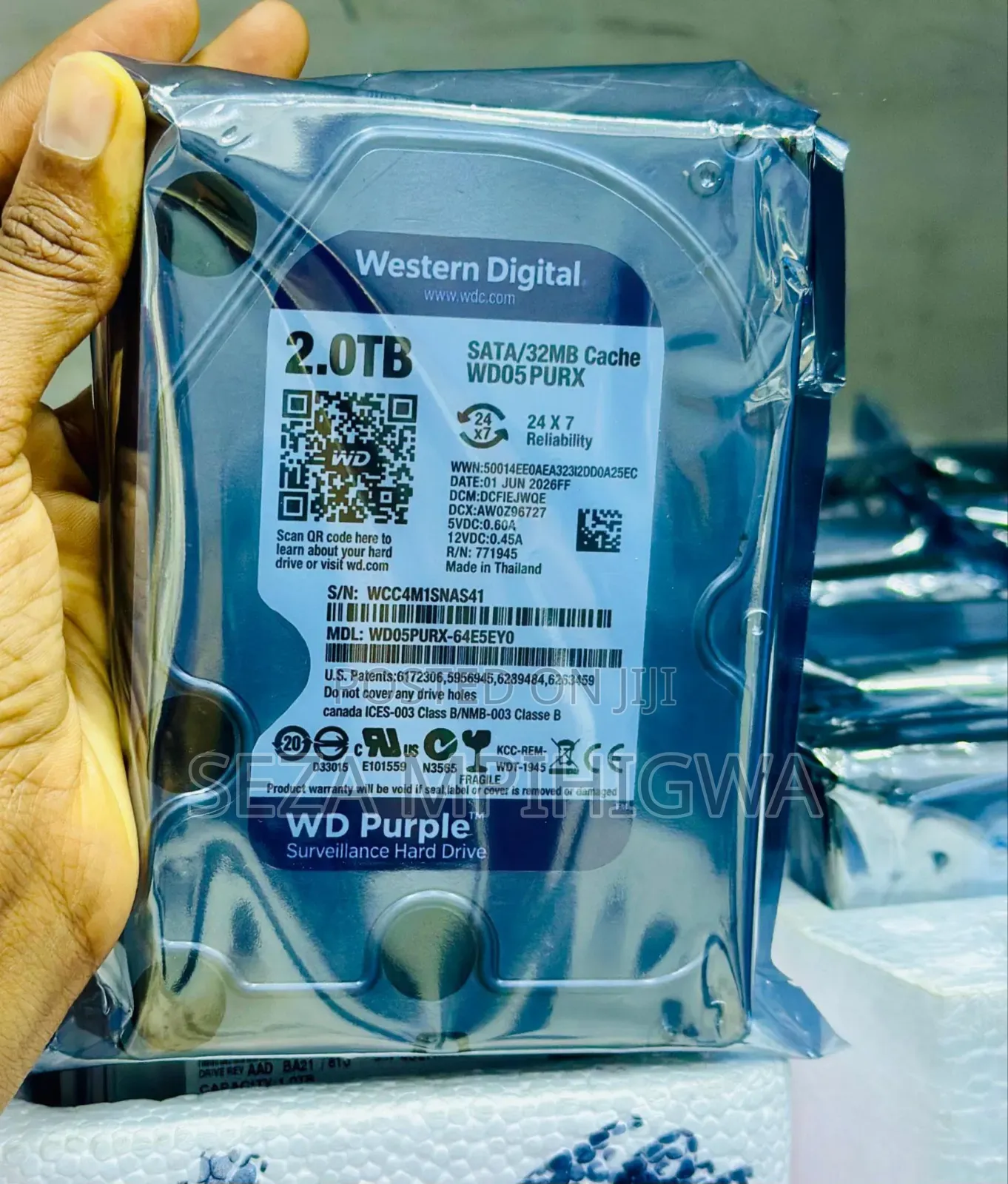 WD Purple 2TB Surveillance Hard Drive (HDD)