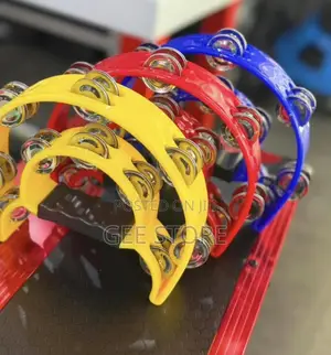 Set of Half-Moon (Crescent) Plastic Tambourines