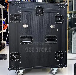 Heavy-Duty Flight Case / Road Case With a Black Hexagonal Laminate