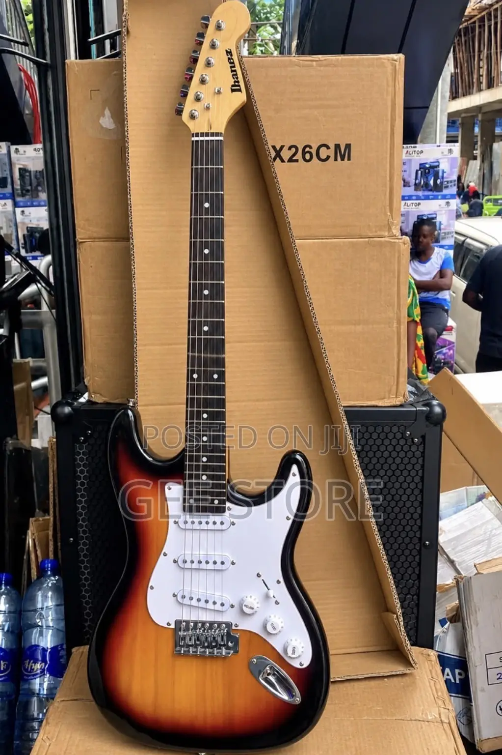 Stratocaster-Style Electric Guitar With a 3-Tone Sunburst Finish