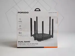 Porodo Dual Band Portable Wi-Fi Router 4x LTE Antennas, 1Gbps Ethernet
