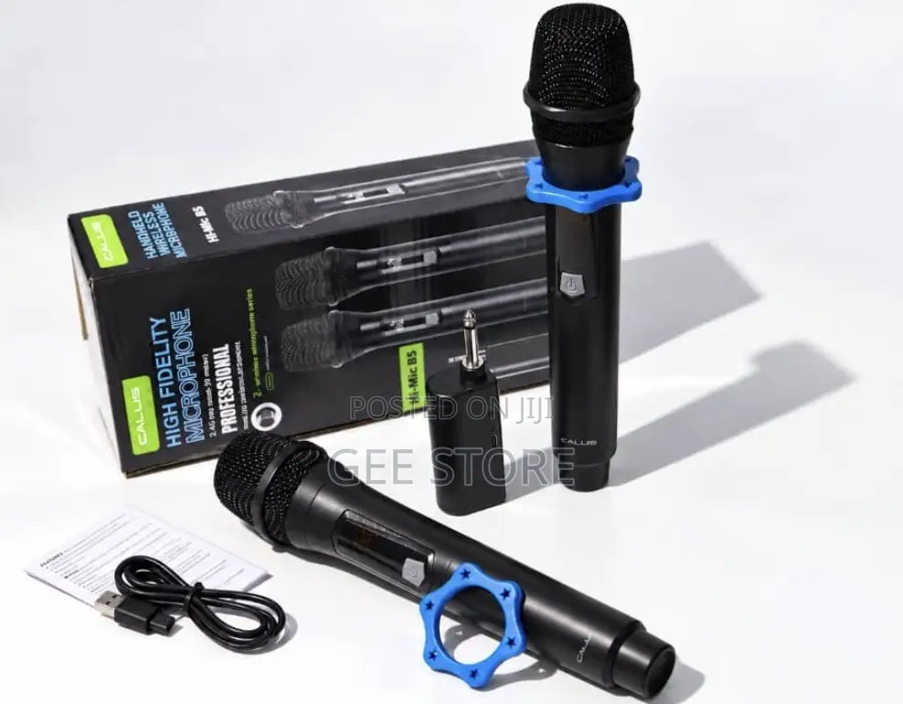 CALUS Hi-Mic B5, a Dual Wireless Handheld Microphone System.