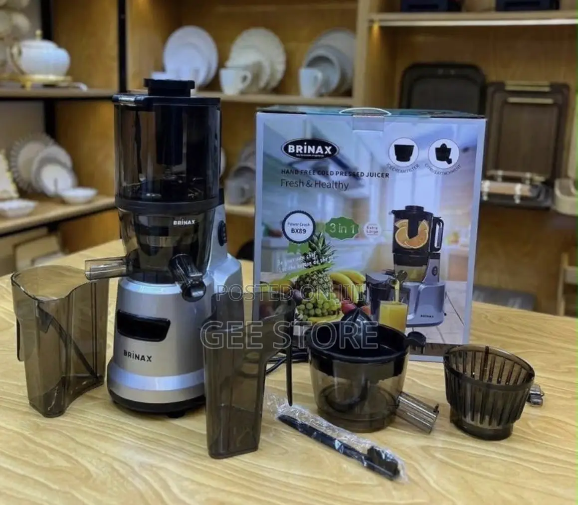 Brinax Hand Free Cold Pressed Juicer (3-in-1, Model BX89