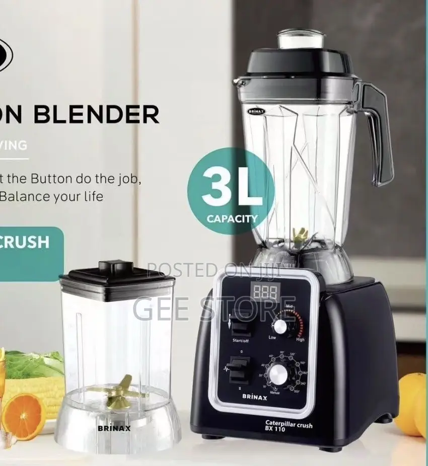 Brinax Caterpillar Crush BX110 2-in-1 Heavy-Duty Nutrition Blender