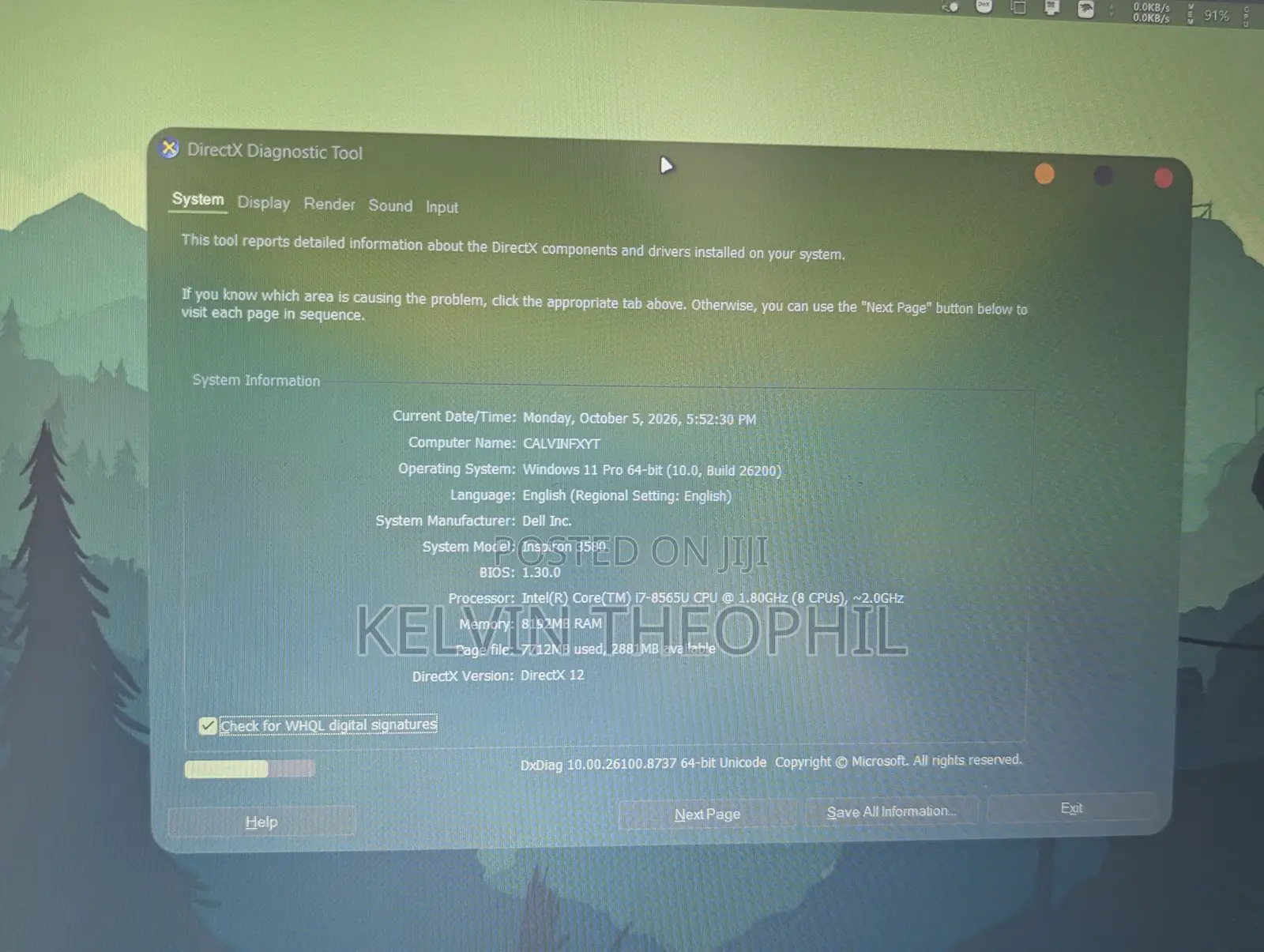 Laptop Dell Inspiron 15 8GB Intel Core i7 HDD 1T