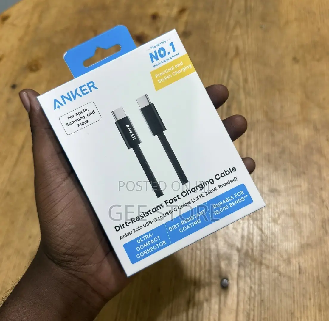 Anker Zolo USB-C to USB-C Cable (3.3 Ft, 240W, Braided, Dirt-Resistant