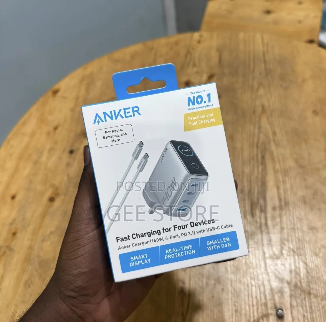 Anker Charger (140W, 4-Port, PD 3.1) With USB-C Cable (Model A2697).