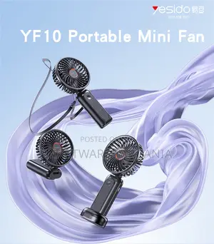 Yesido Mini Power Bank Fan With 4000mAh Battery, 7-Blade Design