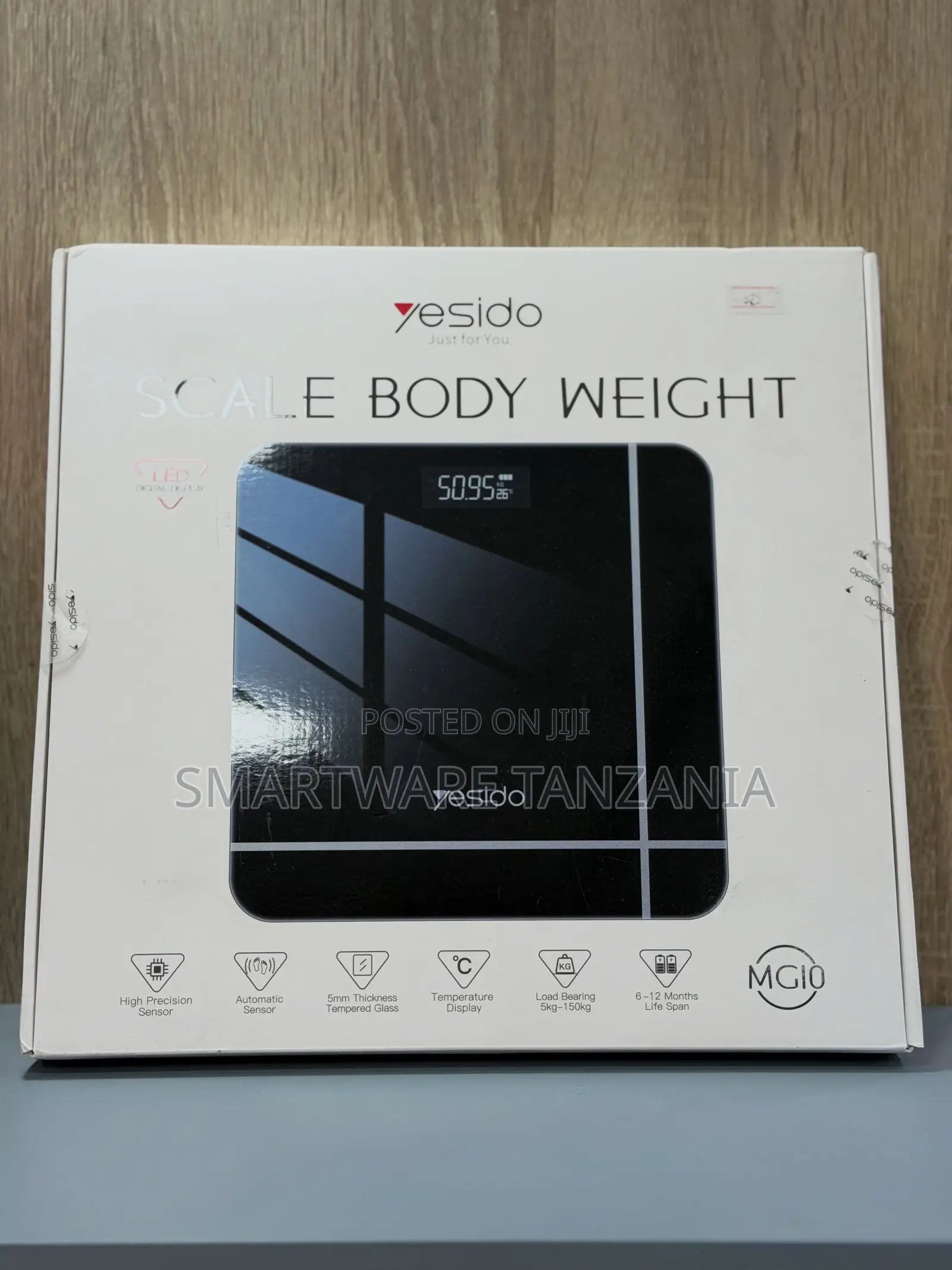 Yesido Digital Body Weight Scale With LED Display, Tempered Glass