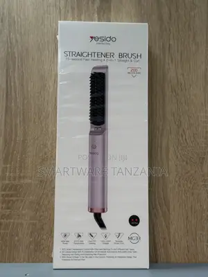 Yesido 2-in-1 Hair Straightener and Curling Brush, 40W Power, 210C Max