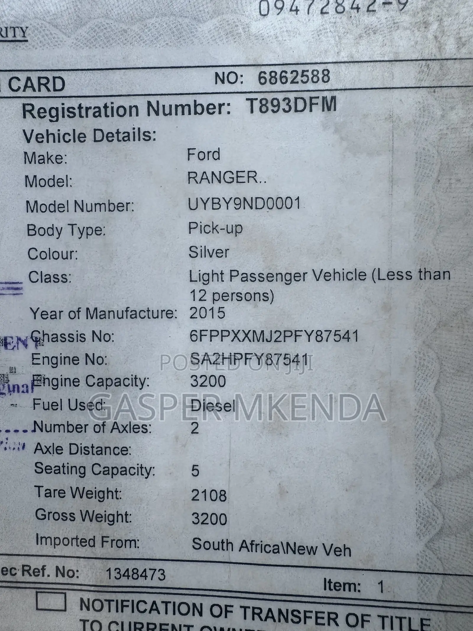 Ford Ranger Wildtrak 2015 Orange
