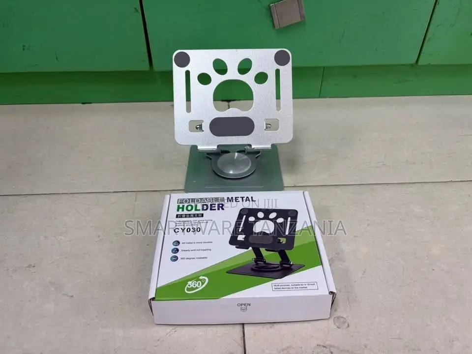 Foldable Metal Phone Holder Stand With 360-Degree Rotation, CY030
