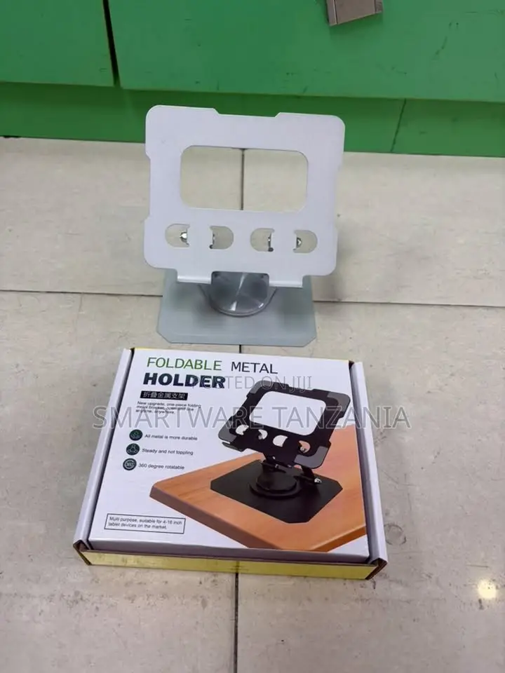 Foldable Metal Tablet Holder for 4-16 Inch Devices 360-Degree Rotation
