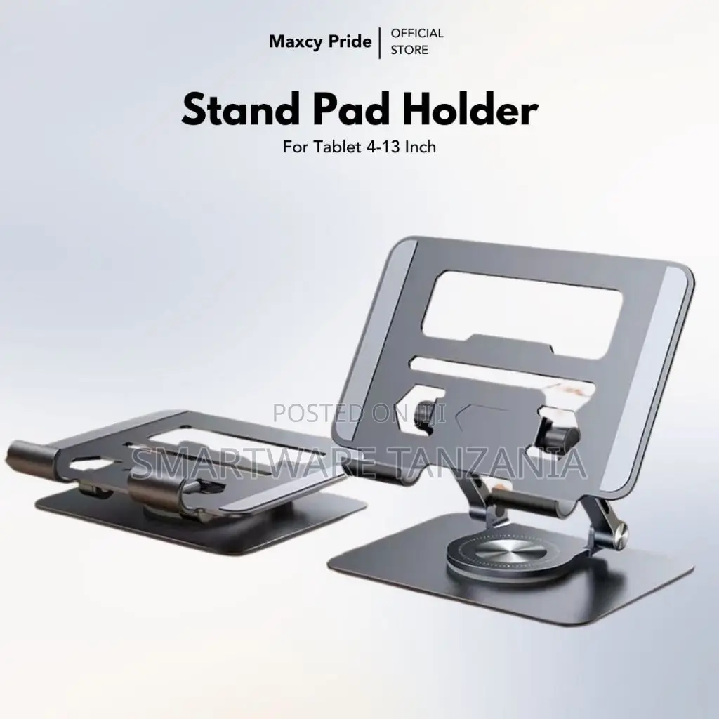 Foldable Metal Tablet Holder for 4-16 Inch Devices 360-Degree Rotation