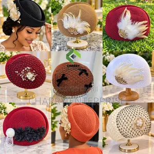 Luxury Best Quality Decorative Ladies Mesh Cape Hat Kofia Nzuri