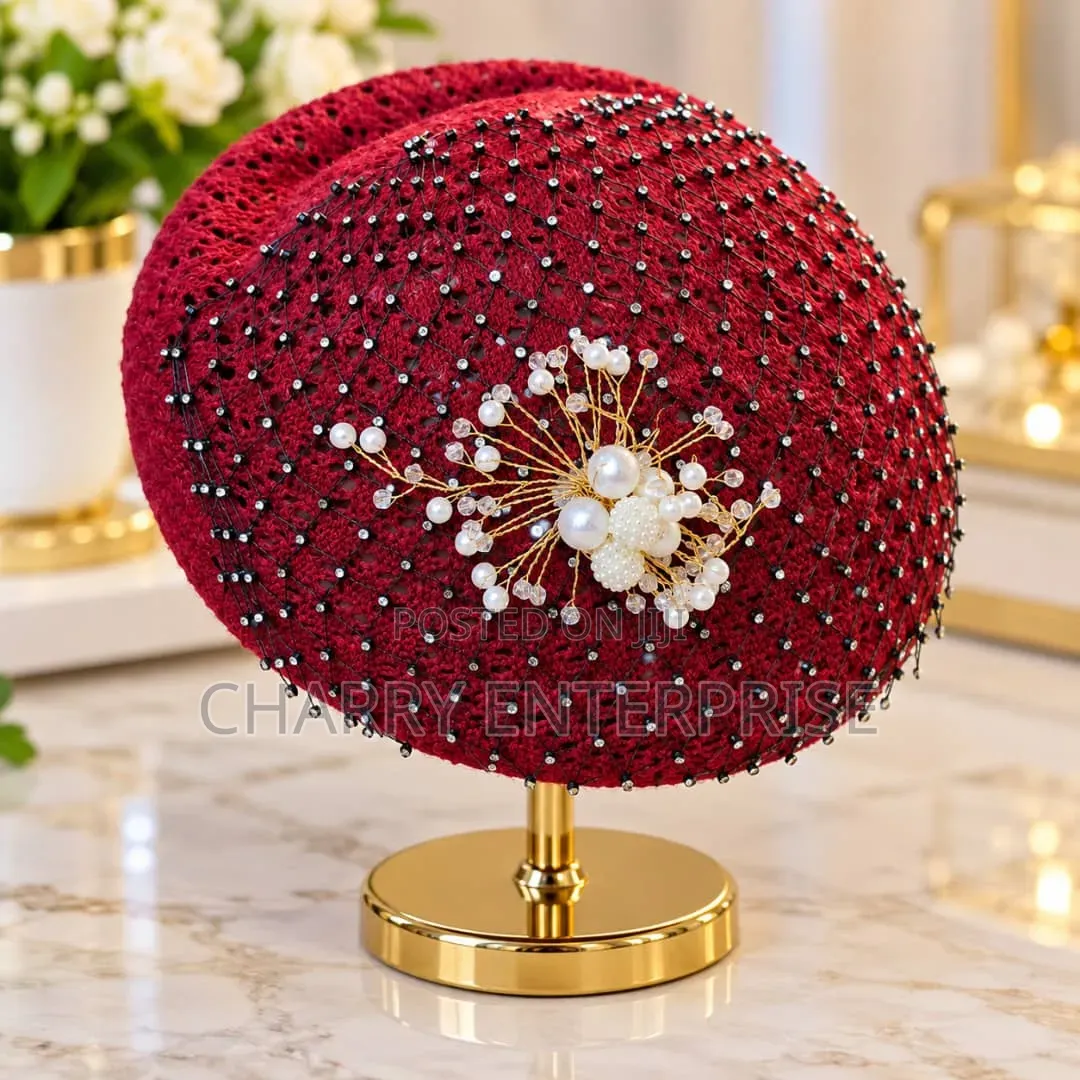 Luxury Best Quality Decorative Ladies Mesh Cape Hat Kofia Nzuri