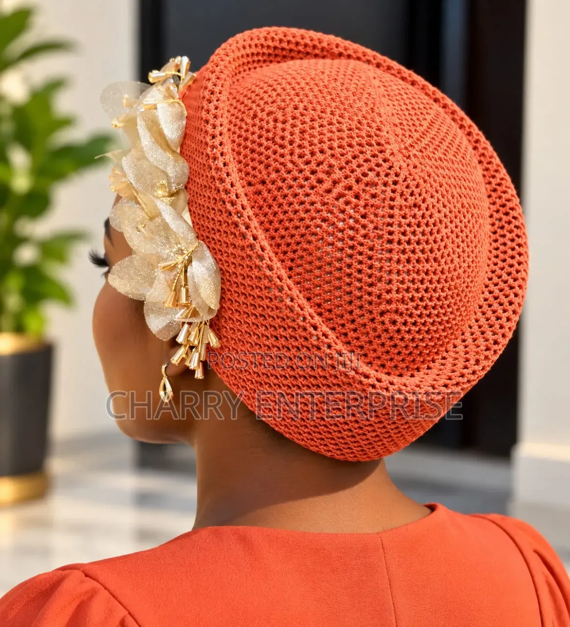Luxury Best Quality Decorative Ladies Mesh Cape Hat Kofia Nzuri