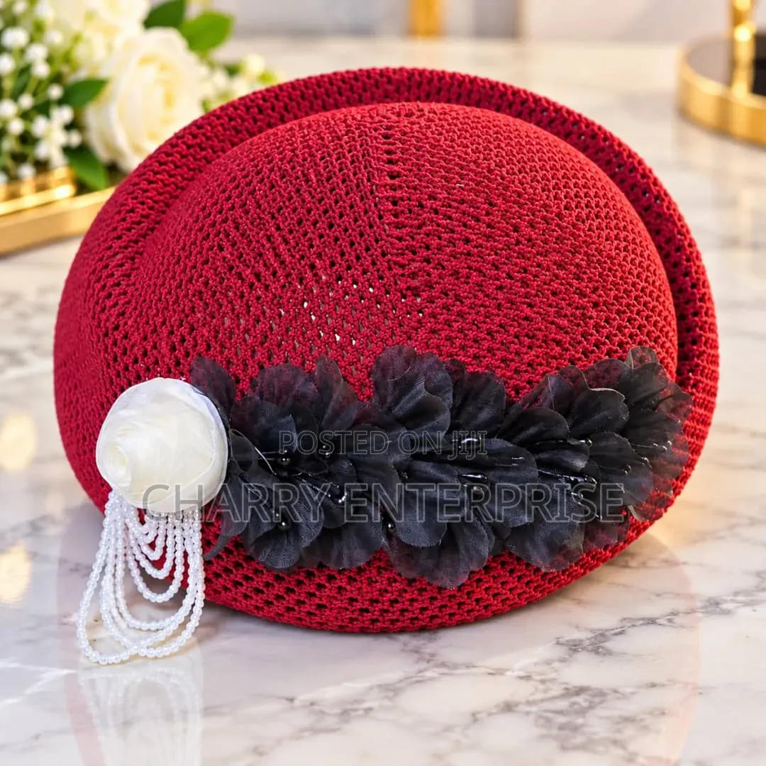 Luxury Best Quality Decorative Ladies Mesh Cape Hat Kofia Nzuri