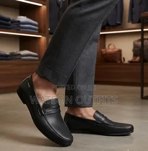 Men's Leather Shoes in Loafer Design 1 Black Colour