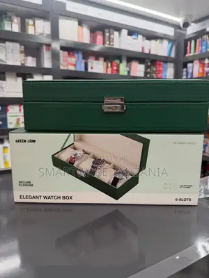 Green Lion Elegant Watch Box for 6 Watches With Secure Closure Design