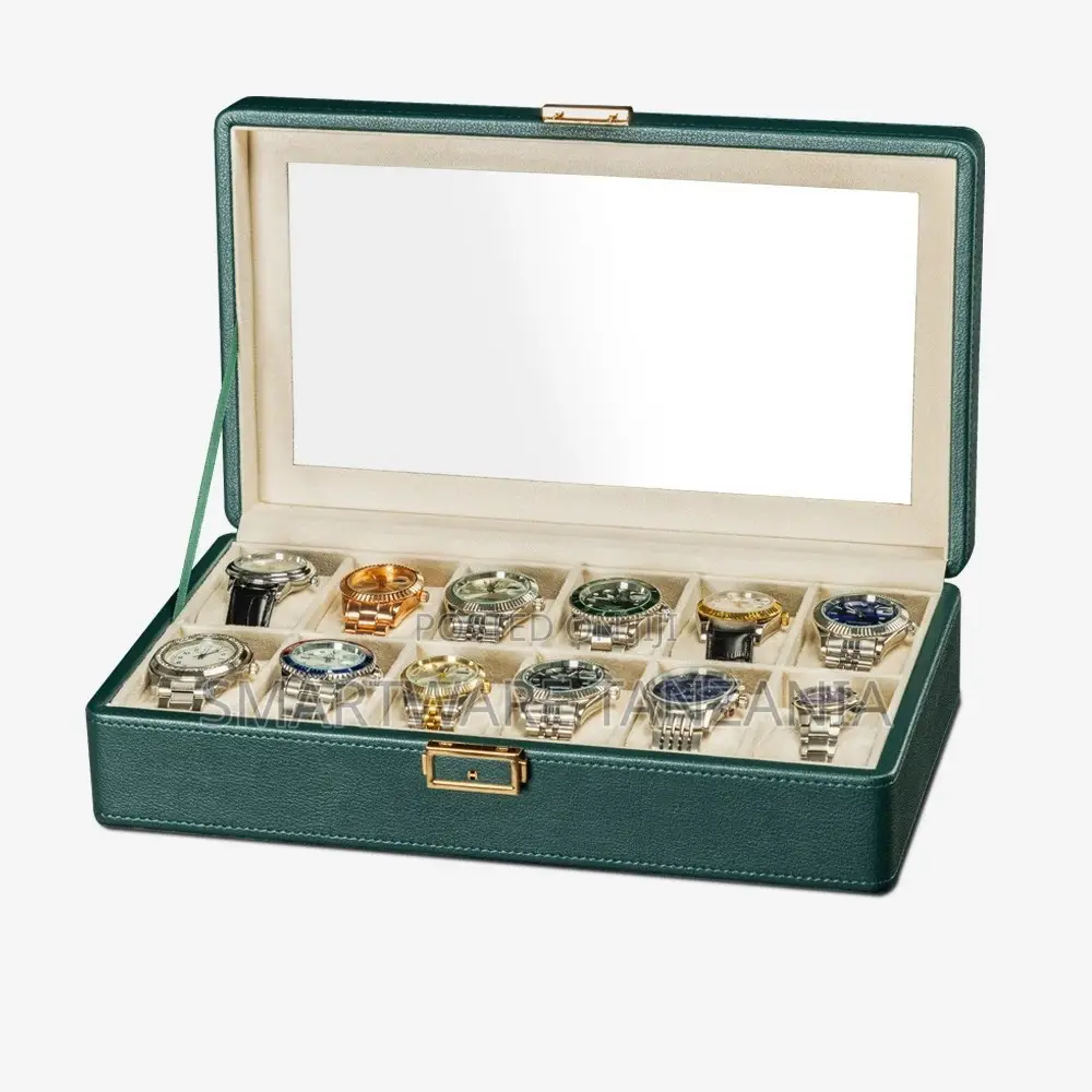 Green Lion Elegant Watch Box for 6 Watches With Secure Closure Design