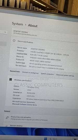 Desktop Computer HP 8GB Intel Core i5 SSD 256GB