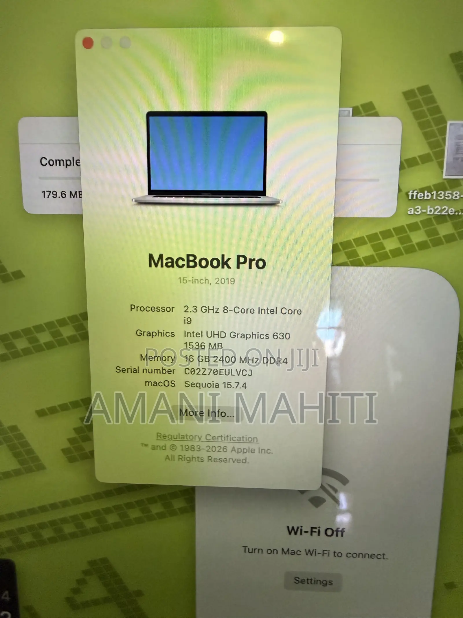 Laptop Apple MacBook Pro 2019 16GB Intel Core i9 SSD 512GB