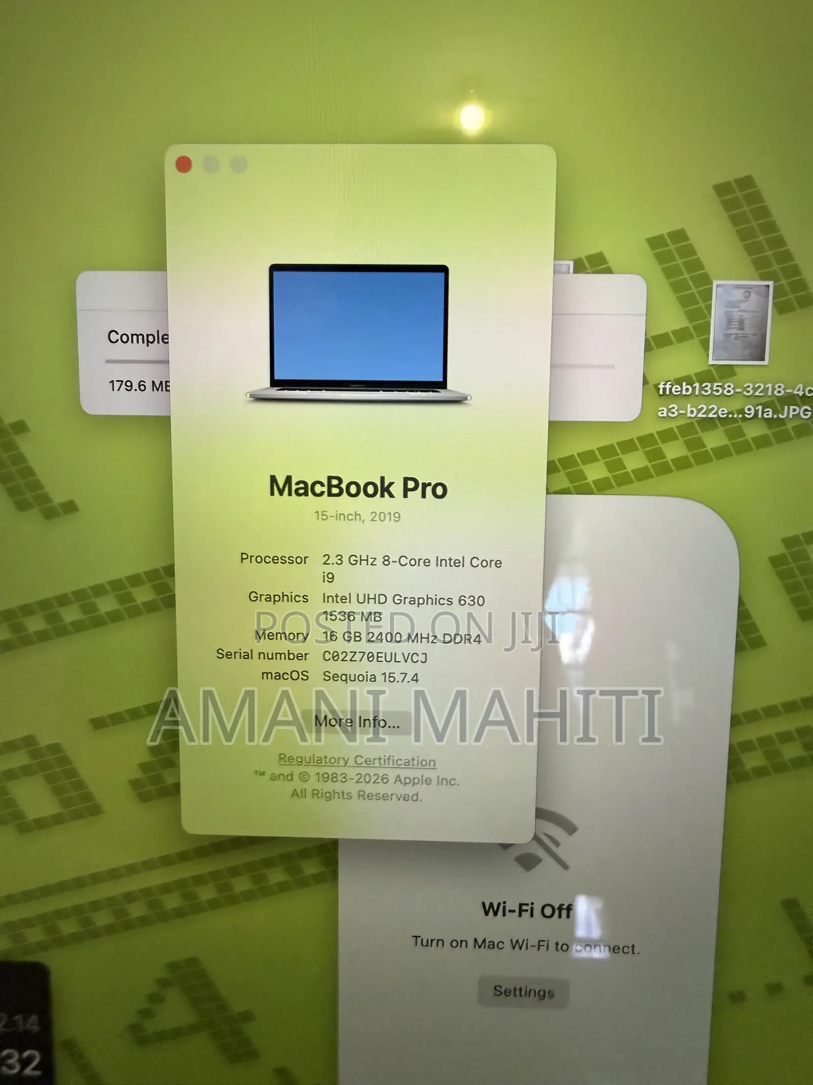 Laptop Apple MacBook Pro 2019 16GB Intel Core i9 SSD 512GB